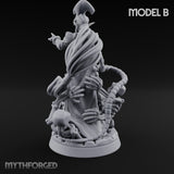 Tentacle Trailing Hand Raising Tiefling Necromancer B Miniature for Dungeons and Dragons, Pathfinder or other TTRPGs