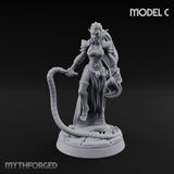 Tentacle Trailing Hand Raising Tiefling Necromancer C Miniature for Dungeons and Dragons, Pathfinder or other TTRPGs