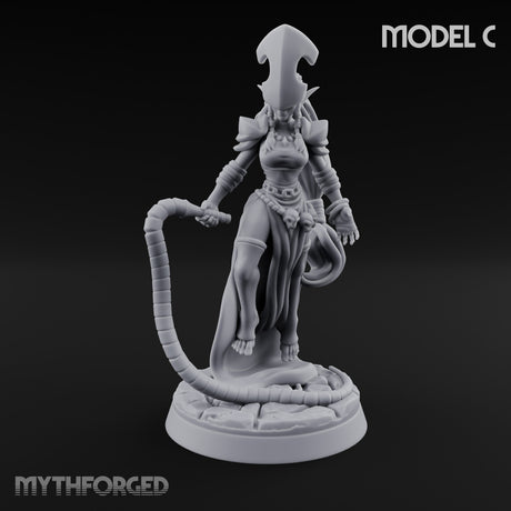 Tentacle Trailing Hand Raising Tiefling Necromancer C Miniature for Dungeons and Dragons, Pathfinder or other TTRPGs