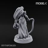 Tentacle Trailing Hand Raising Tiefling Necromancer C Miniature for Dungeons and Dragons, Pathfinder or other TTRPGs