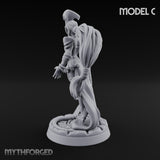 Tentacle Trailing Hand Raising Tiefling Necromancer C Miniature for Dungeons and Dragons, Pathfinder or other TTRPGs