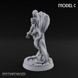 Tentacle Trailing Hand Raising Tiefling Necromancer C Miniature for Dungeons and Dragons, Pathfinder or other TTRPGs
