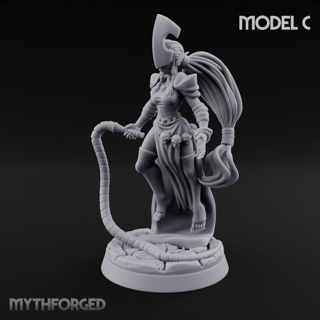 Tentacle Trailing Hand Raising Tiefling Necromancer C Miniature for Dungeons and Dragons, Pathfinder or other TTRPGs