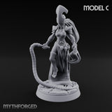 Tentacle Trailing Hand Raising Tiefling Necromancer C Miniature for Dungeons and Dragons, Pathfinder or other TTRPGs
