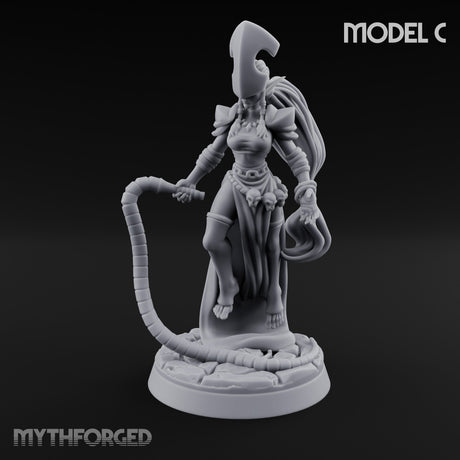 Tentacle Trailing Hand Raising Tiefling Necromancer C Miniature for Dungeons and Dragons, Pathfinder or other TTRPGs