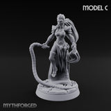 Tentacle Trailing Hand Raising Tiefling Necromancer C Miniature for Dungeons and Dragons, Pathfinder or other TTRPGs