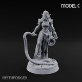 Tentacle Trailing Hand Raising Tiefling Necromancer C Miniature for Dungeons and Dragons, Pathfinder or other TTRPGs