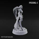 Tentacle Trailing Hand Raising Tiefling Necromancer C Miniature for Dungeons and Dragons, Pathfinder or other TTRPGs
