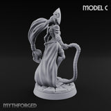 Tentacle Trailing Hand Raising Tiefling Necromancer C Miniature for Dungeons and Dragons, Pathfinder or other TTRPGs