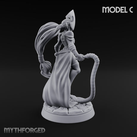 Tentacle Trailing Hand Raising Tiefling Necromancer C Miniature for Dungeons and Dragons, Pathfinder or other TTRPGs