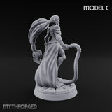 Tentacle Trailing Hand Raising Tiefling Necromancer C Miniature for Dungeons and Dragons, Pathfinder or other TTRPGs