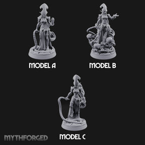 Tentacle Trailing Hand Raising Tiefling Necromancers Miniature for Dungeons and Dragons, Pathfinder or other TTRPGs