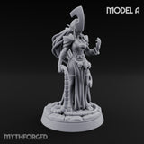 Tentacle Trailing Hand Raising Tiefling Necromancers Miniature for Dungeons and Dragons, Pathfinder or other TTRPGs