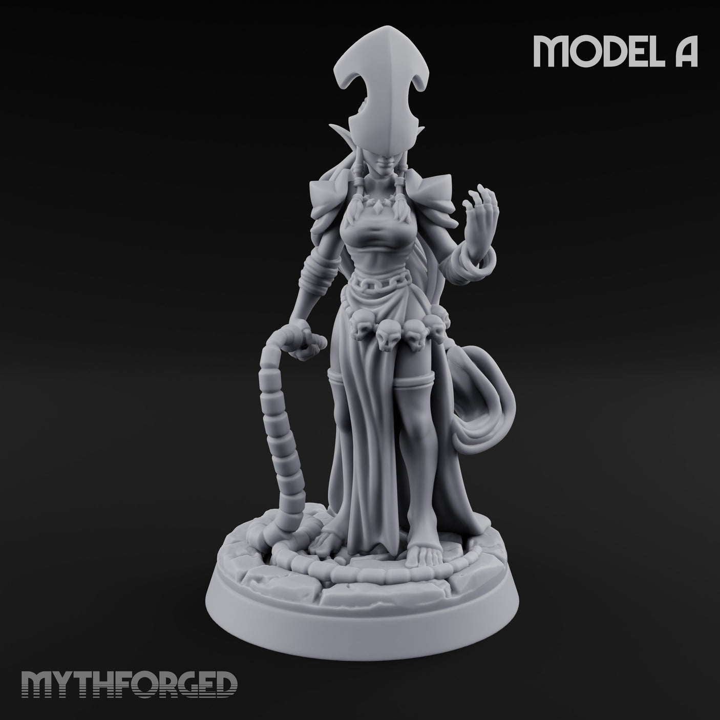 Tentacle Trailing Hand Raising Tiefling Necromancers Miniature for Dungeons and Dragons, Pathfinder or other TTRPGs