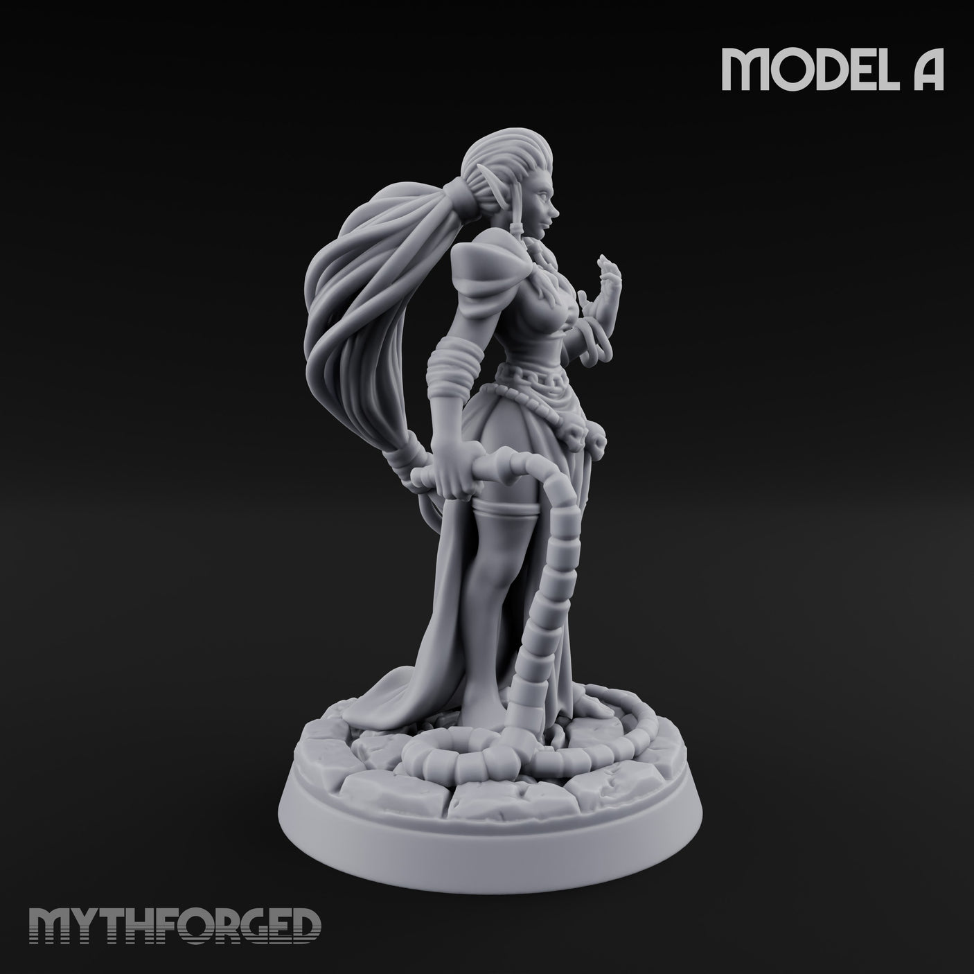 Tentacle Trailing Hand Raising Tiefling Necromancers Miniature for Dungeons and Dragons, Pathfinder or other TTRPGs