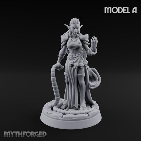 Tentacle Trailing Hand Raising Tiefling Necromancers Miniature for Dungeons and Dragons, Pathfinder or other TTRPGs