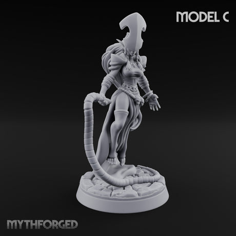 Tentacle Trailing Hand Raising Tiefling Necromancers Miniature for Dungeons and Dragons, Pathfinder or other TTRPGs