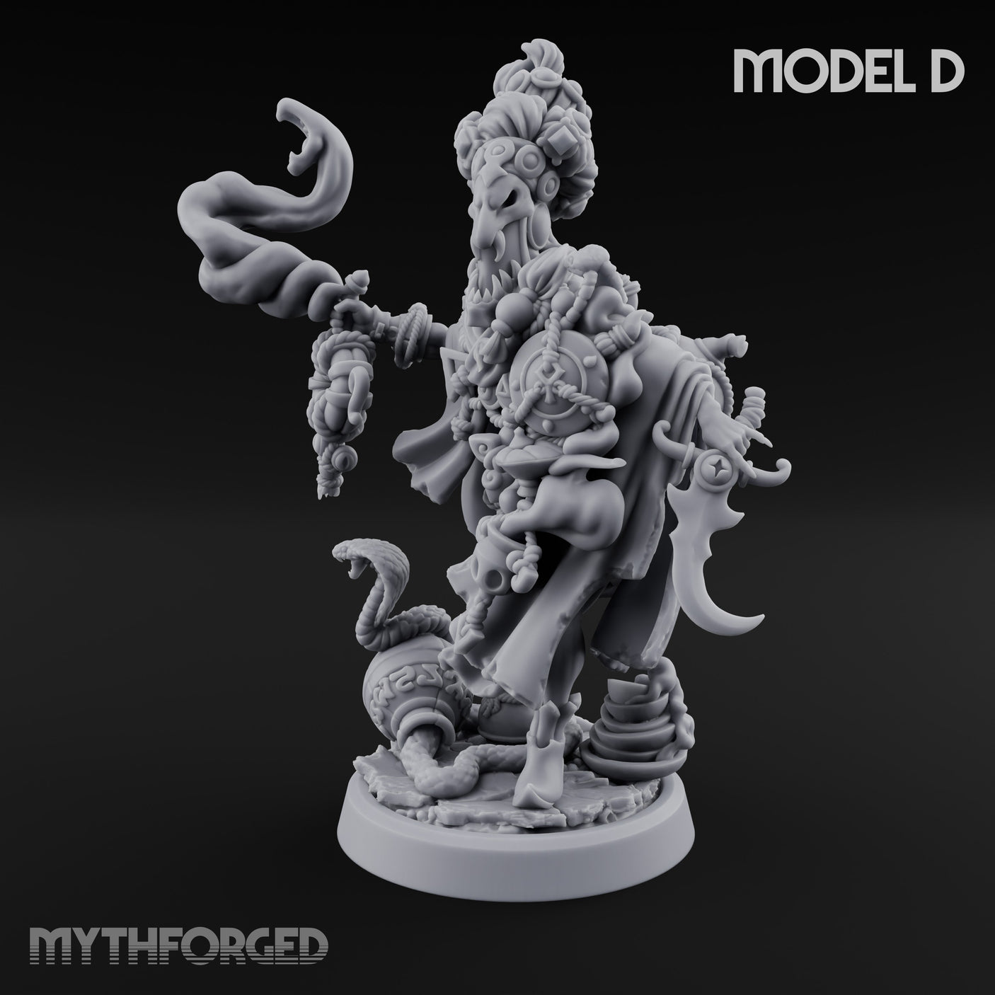 Tentacle Writhing Demon Hierophant D Miniature for Dungeons and Dragons, Pathfinder or other TTRPGs