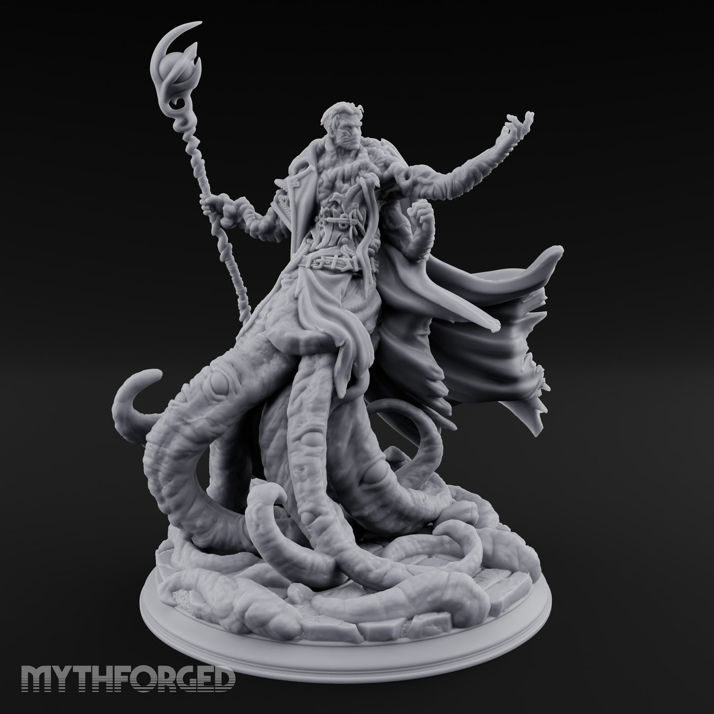 Tentacles Bursting Forth Human Warlock Miniature for Dungeons and Dragons, Pathfinder or other TTRPGs