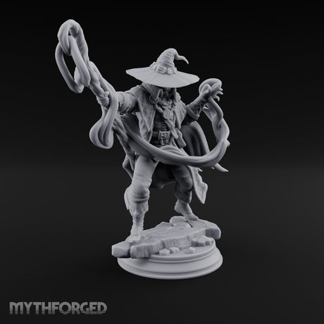 Tentacles Lashing Out Human Wizard Miniature for Dungeons and Dragons, Pathfinder or other TTRPGs