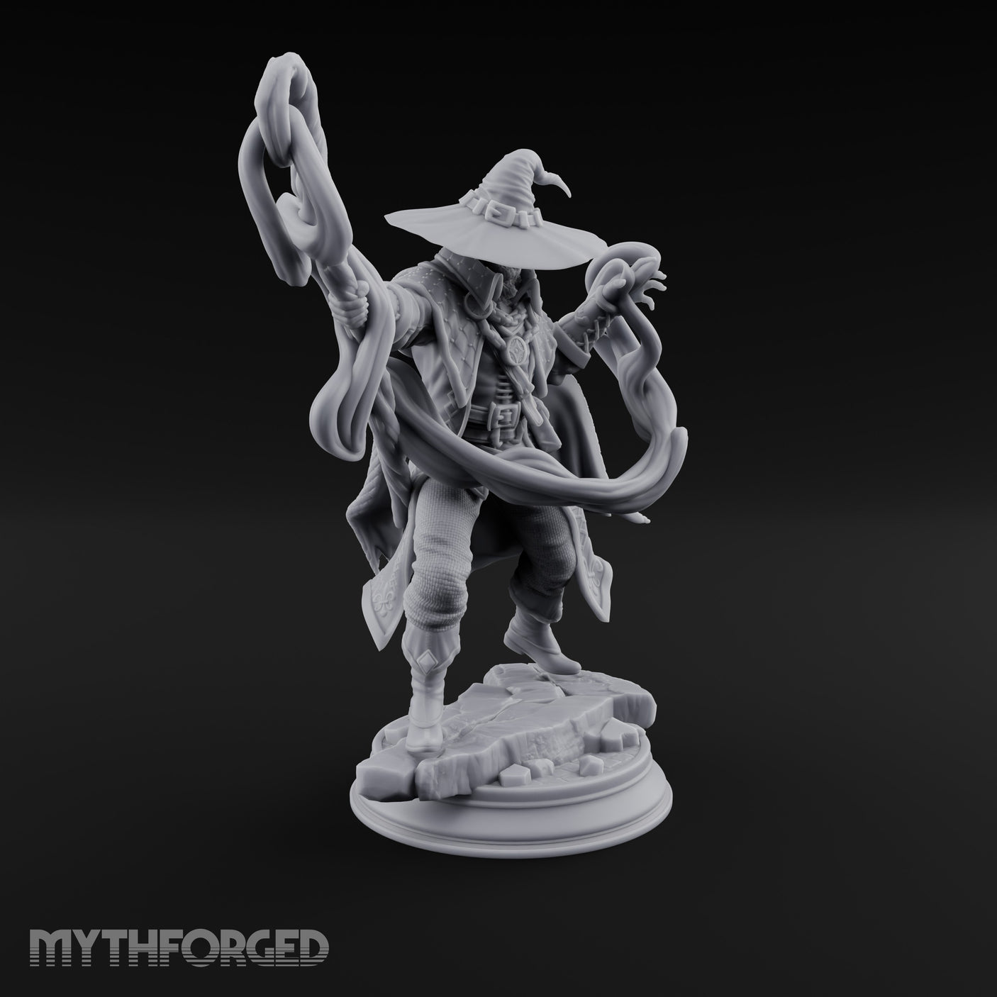 Tentacles Lashing Out Human Wizard Miniature for Dungeons and Dragons, Pathfinder or other TTRPGs