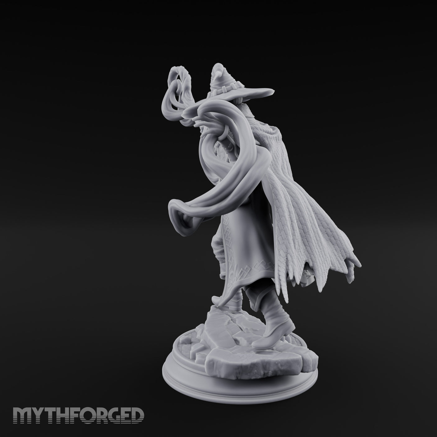Tentacles Lashing Out Human Wizard Miniature for Dungeons and Dragons, Pathfinder or other TTRPGs