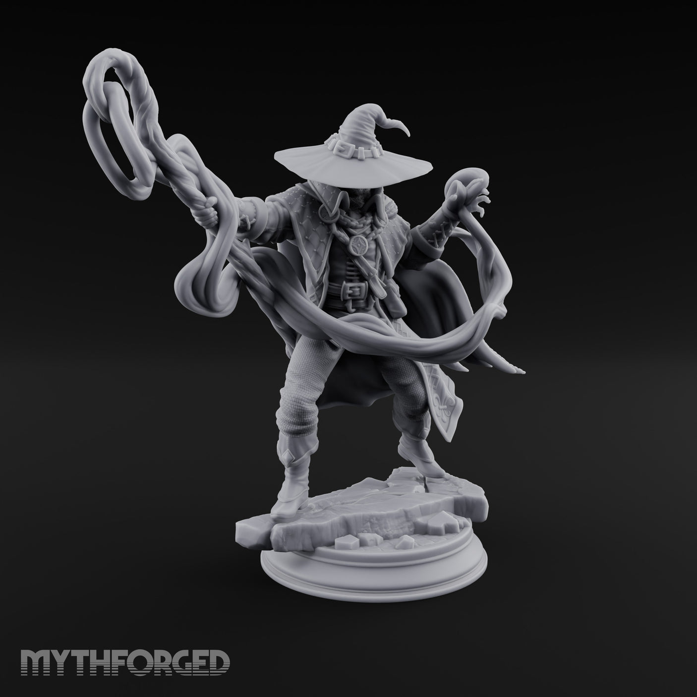 Tentacles Lashing Out Human Wizard Miniature for Dungeons and Dragons, Pathfinder or other TTRPGs