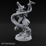 Tentacles Swirling Human Witch Miniature for Dungeons and Dragons, Pathfinder or other TTRPGs