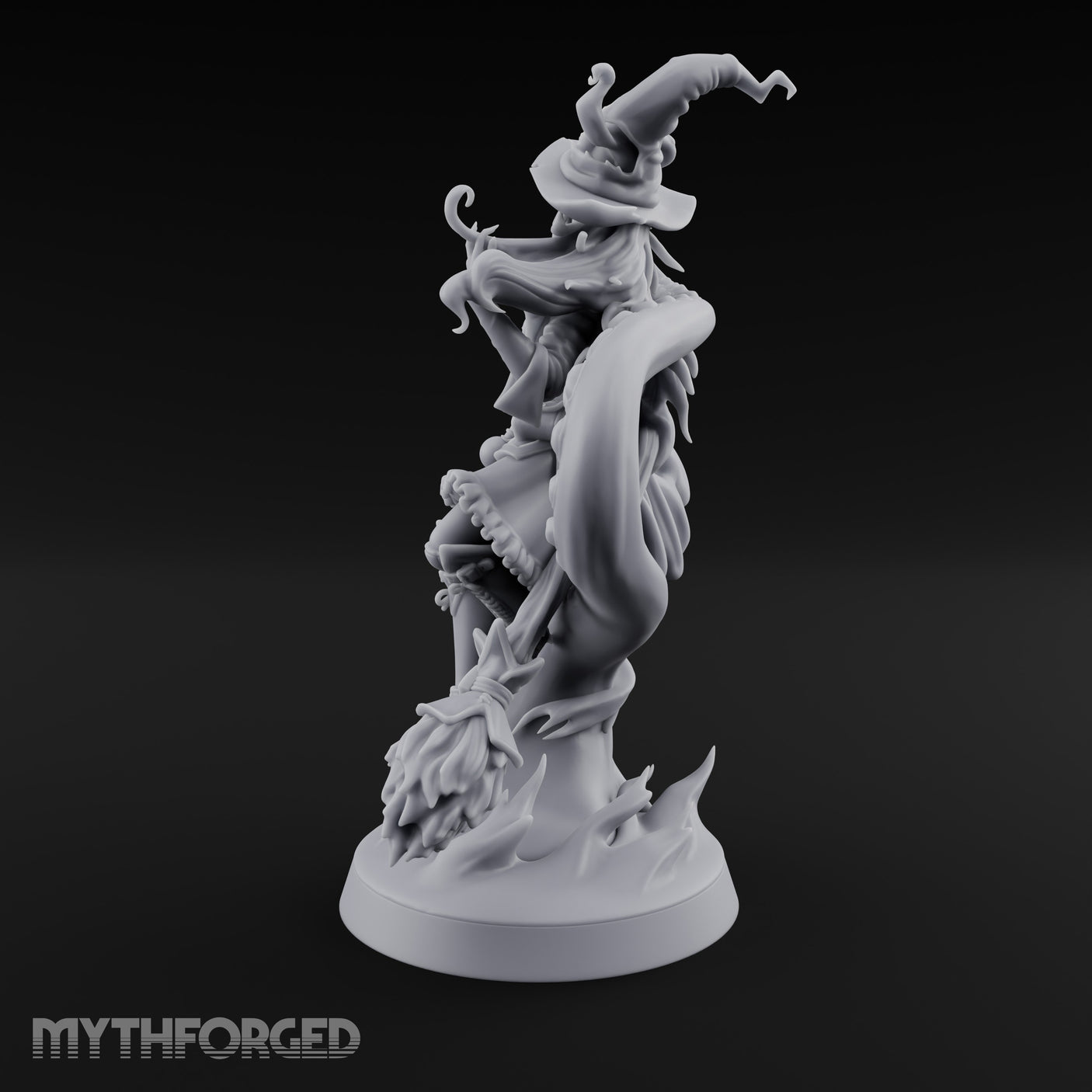Tentacles Swirling Human Witch Miniature for Dungeons and Dragons, Pathfinder or other TTRPGs