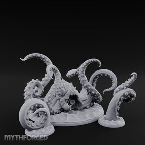 Tentacles Thrashing Kraken Sea Terror Miniature for Dungeons and Dragons, Pathfinder or other TTRPGs