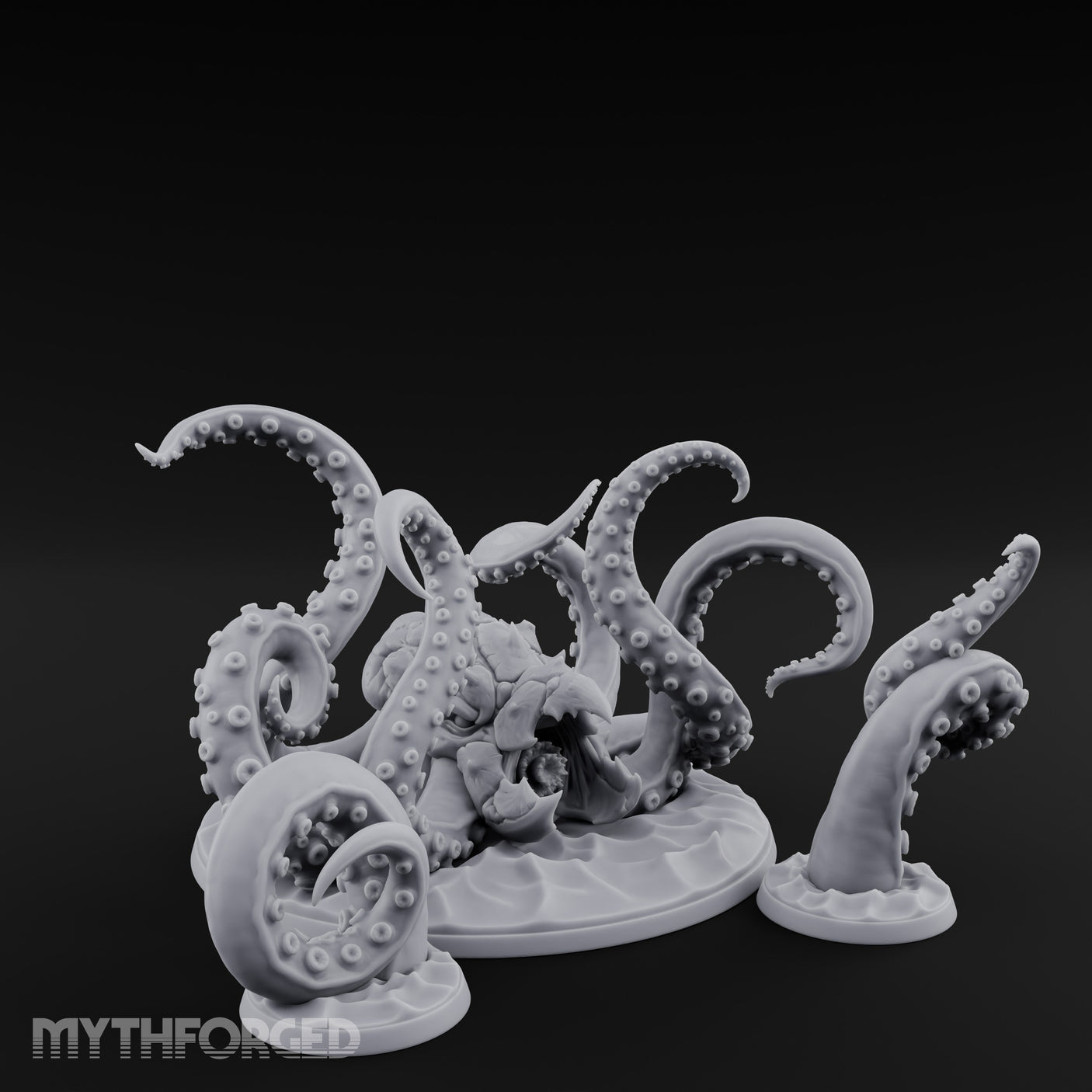 Tentacles Thrashing Kraken Sea Terror Miniature for Dungeons and Dragons, Pathfinder or other TTRPGs