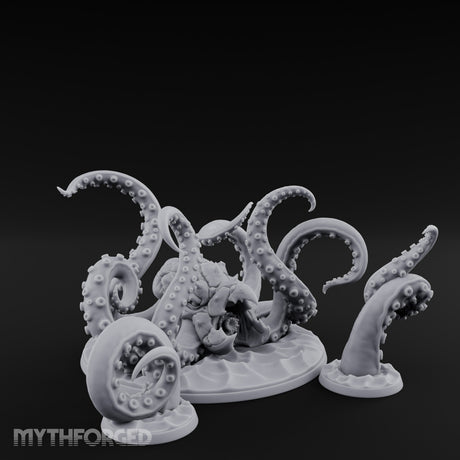 Tentacles Thrashing Kraken Sea Terror Miniature for Dungeons and Dragons, Pathfinder or other TTRPGs