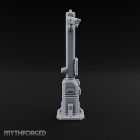 Always Watching, Never Logging Off Sci-Fi Terminal Pillar with Security Camera