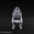 Shell-Backed Throne Chair Miniature for Dungeons and Dragons, Pathfinder or other TTRPGs