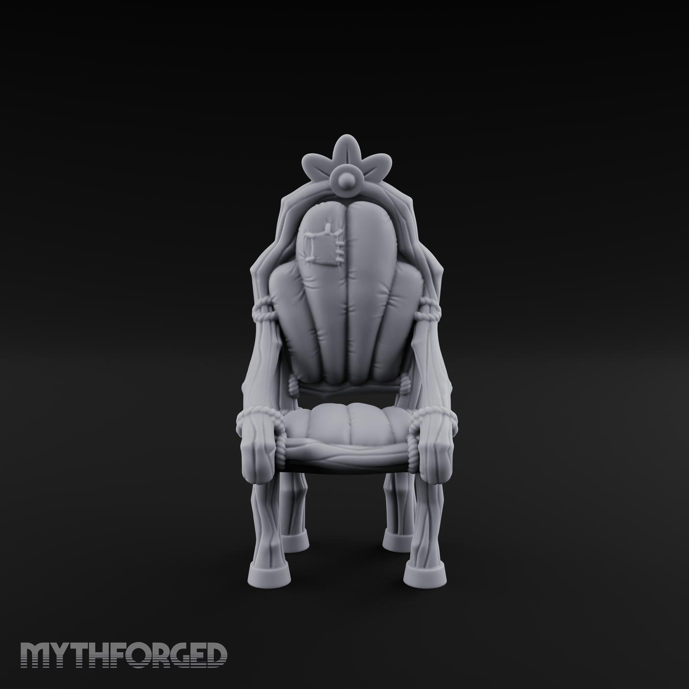 Shell-Backed Throne Chair Miniature for Dungeons and Dragons, Pathfinder or other TTRPGs