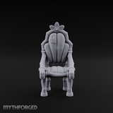 Shell-Backed Throne Chair Miniature for Dungeons and Dragons, Pathfinder or other TTRPGs