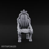 Shell-Backed Throne Chair Miniature for Dungeons and Dragons, Pathfinder or other TTRPGs