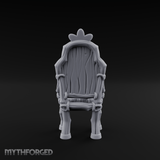 Shell-Backed Throne Chair Miniature for Dungeons and Dragons, Pathfinder or other TTRPGs