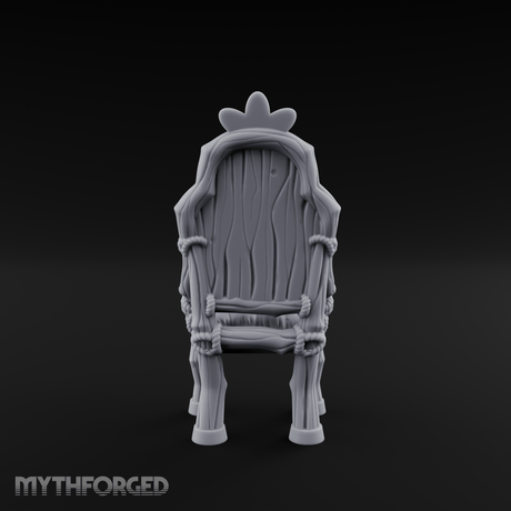 Shell-Backed Throne Chair Miniature for Dungeons and Dragons, Pathfinder or other TTRPGs