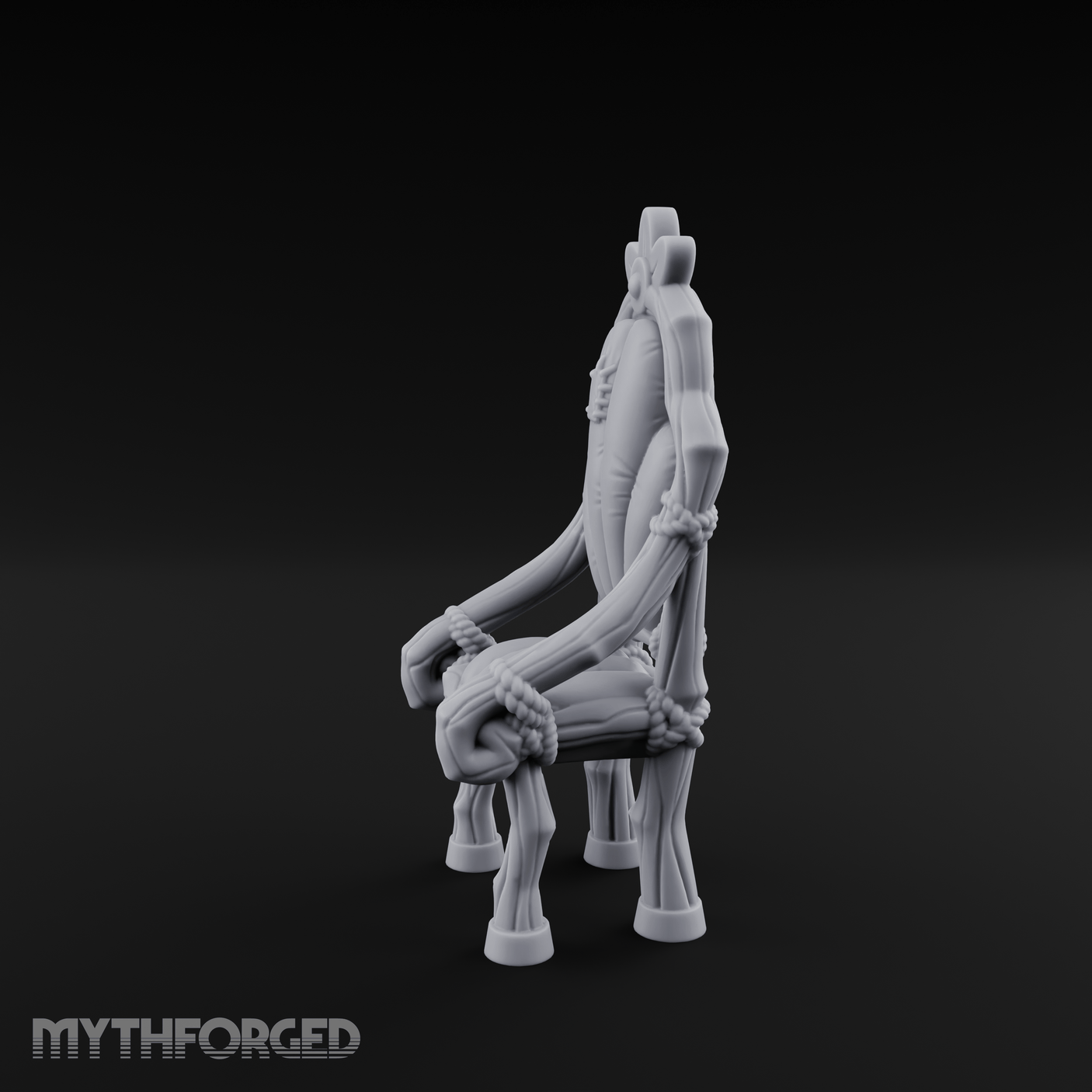 Shell-Backed Throne Chair Miniature for Dungeons and Dragons, Pathfinder or other TTRPGs