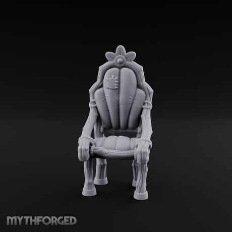Shell-Backed Throne Chair Miniature for Dungeons and Dragons, Pathfinder or other TTRPGs