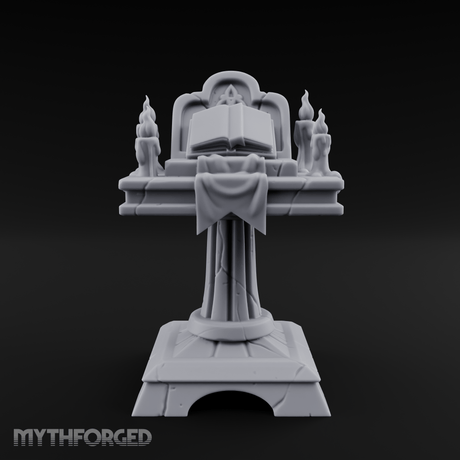 Tome-Crowned Altar Bookrest Miniature for Dungeons and Dragons, Pathfinder or other TTRPGs