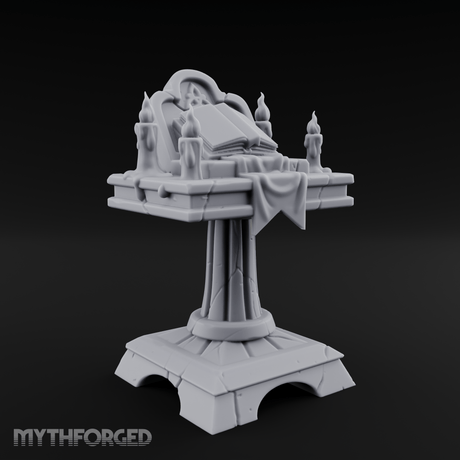 Tome-Crowned Altar Bookrest Miniature for Dungeons and Dragons, Pathfinder or other TTRPGs