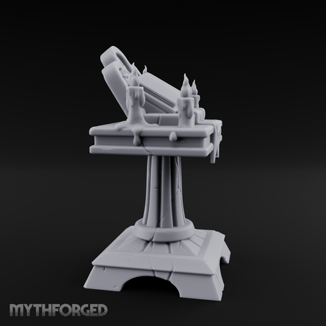 Tome-Crowned Altar Bookrest Miniature for Dungeons and Dragons, Pathfinder or other TTRPGs