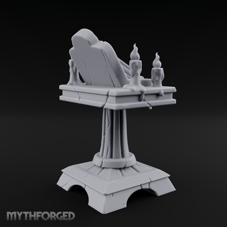 Tome-Crowned Altar Bookrest Miniature for Dungeons and Dragons, Pathfinder or other TTRPGs
