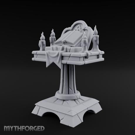 Tome-Crowned Altar Bookrest Miniature for Dungeons and Dragons, Pathfinder or other TTRPGs