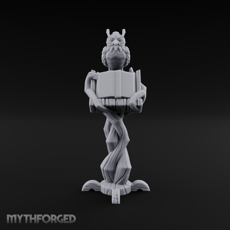 Demon-Perched Tome Pedestal Miniature for Dungeons and Dragons, Pathfinder or other TTRPGs