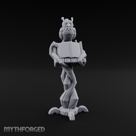 Demon-Perched Tome Pedestal Miniature for Dungeons and Dragons, Pathfinder or other TTRPGs