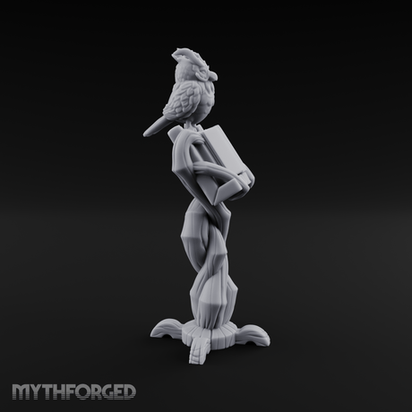Demon-Perched Tome Pedestal Miniature for Dungeons and Dragons, Pathfinder or other TTRPGs