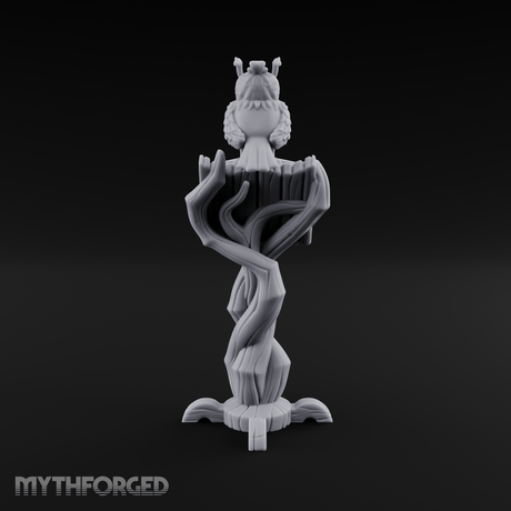 Demon-Perched Tome Pedestal Miniature for Dungeons and Dragons, Pathfinder or other TTRPGs